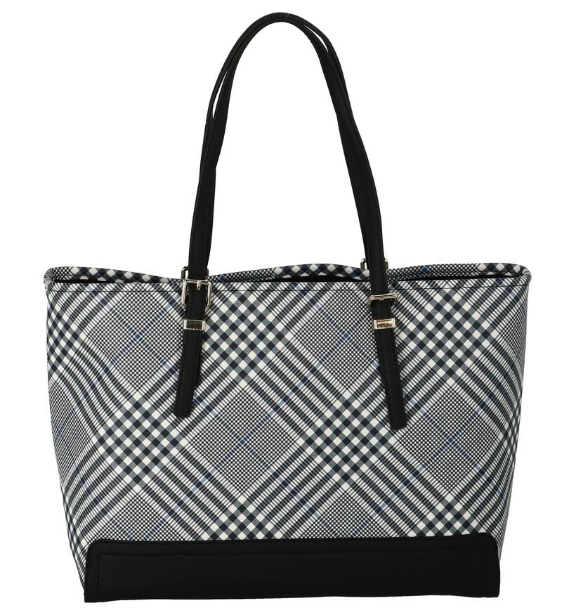 Tommy Hilfiger Honey Medium Tote Print Schoudertas Zwart/Wit in kunstleer (227441)