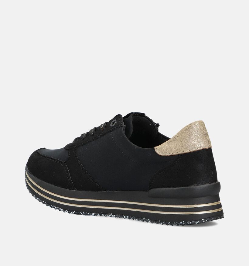 Remonte Zwarte Schoenen met Veter en Rits voor dames (376597) - geschikt voor steunzolen