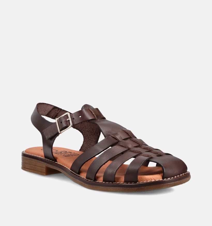 Hee Donkerbruine Gesloten Sandalen voor dames (372519)