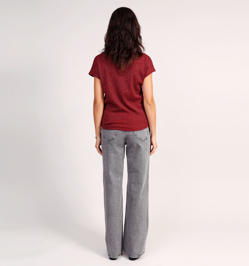 Vero Moda Faja T-shirt en Bordeaux pour femmes (366410)