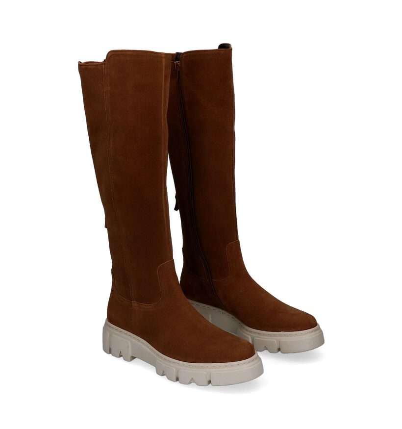 Gabor Best Fitting Cognac Knielaarzen in daim (299194)