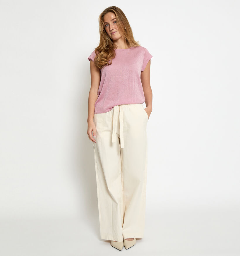 Minus Carlina Knit T-shirt en Rose pour femmes (371808)