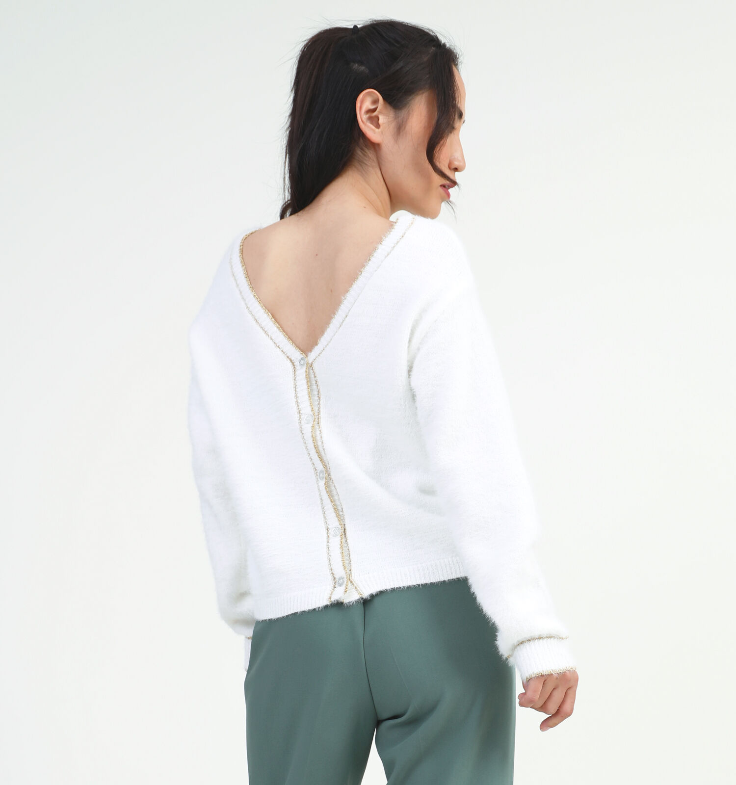 Pieces Hilja Witte Cardigan Pull Dames Vesten Truien Online op TORFS.BE