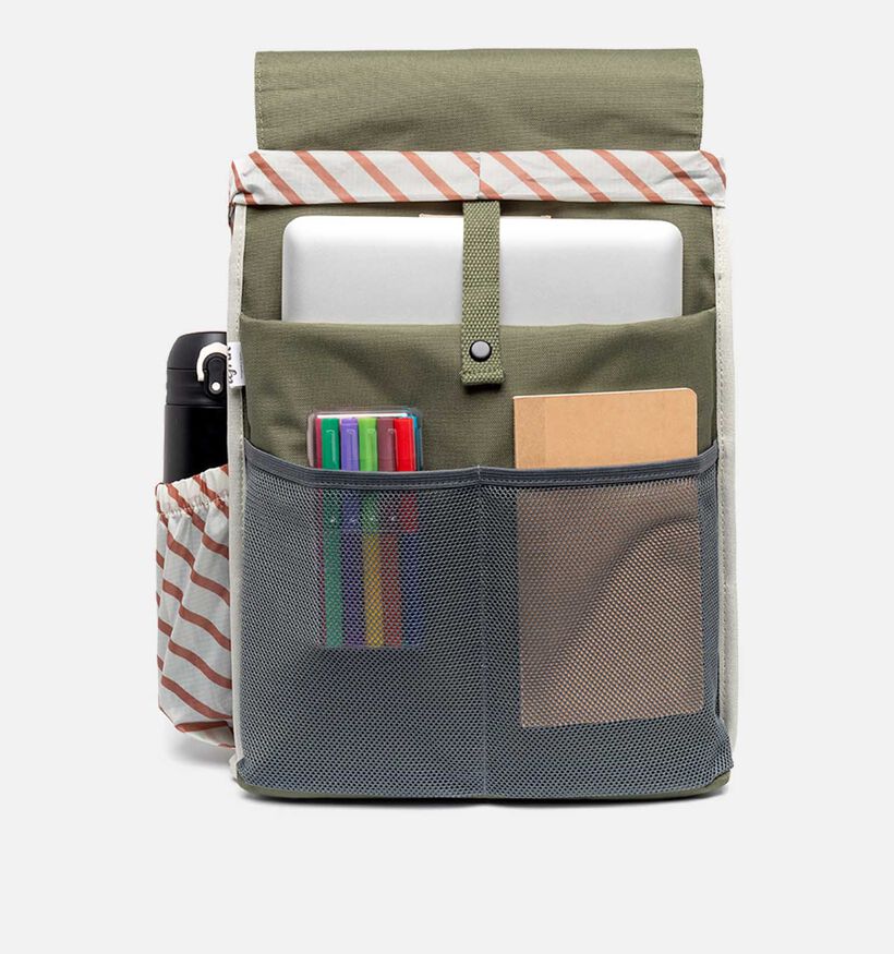 Lefrik Scout Stripes Kaki Rugzak met laptopvak voor dames, heren, meisjes, jongens (345887)