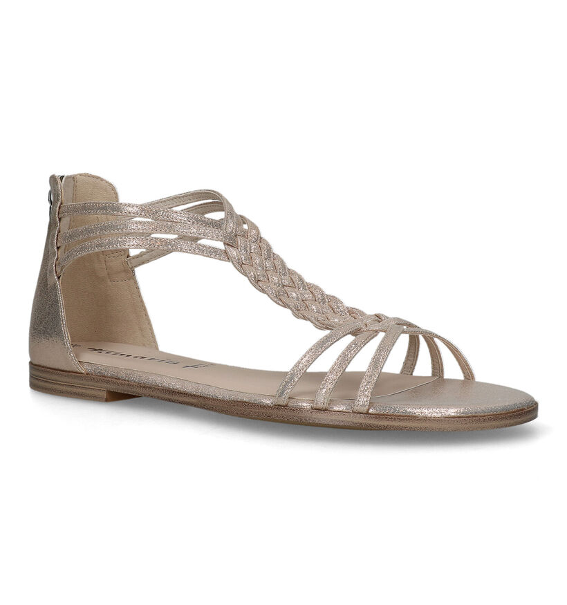 Tamaris Gouden Romeinse sandalen in stof (334261)