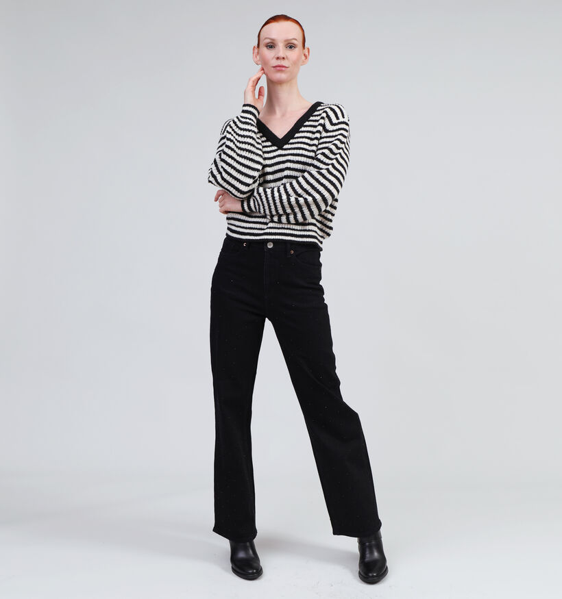 Vero Moda Earth Pull rayé en Noir pour femmes (346141)