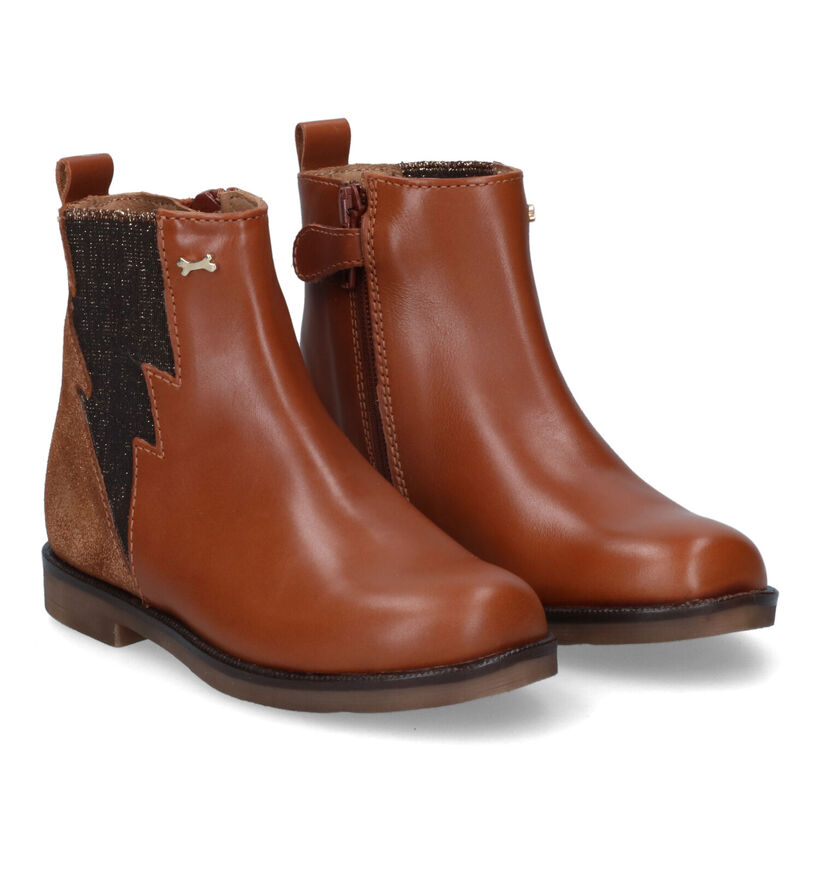 STONES and BONES Bilat Bottes basses en Cognac pour filles (313901) - pour semelles orthopédiques