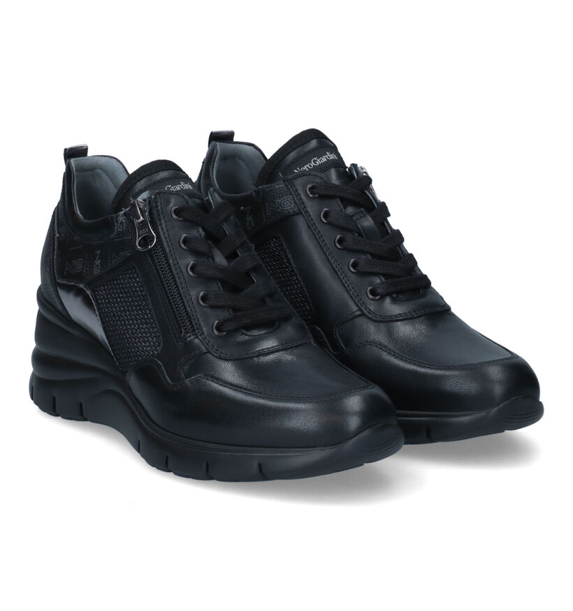 NeroGiardini Zwarte Sneakers voor dames (314391) - geschikt voor steunzolen