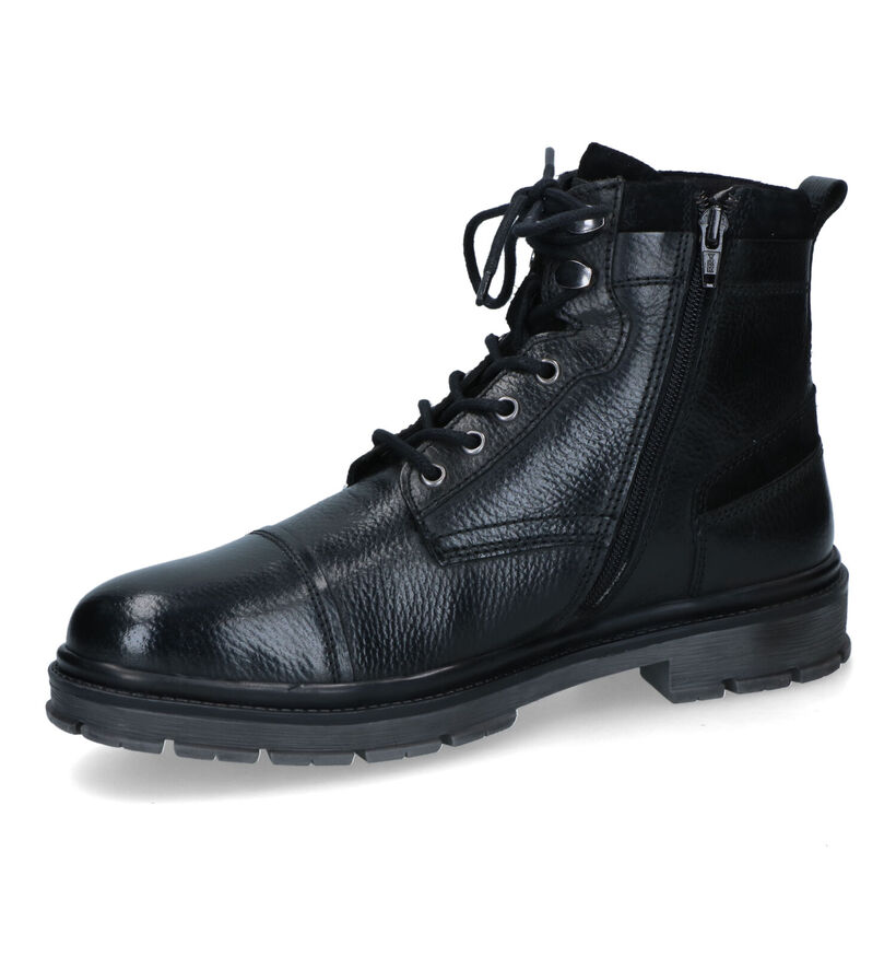Xti Boots à fermeture éclair en Noir en cuir (322464)
