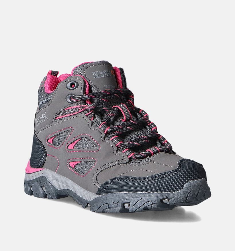 Regatta Holcombe Mid Jnr Grijze Wandelschoenen voor meisjes (361296) - geschikt voor steunzolen
