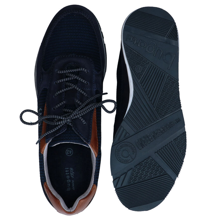 Bugatti Blauwe Veterschoenen in stof (293626)