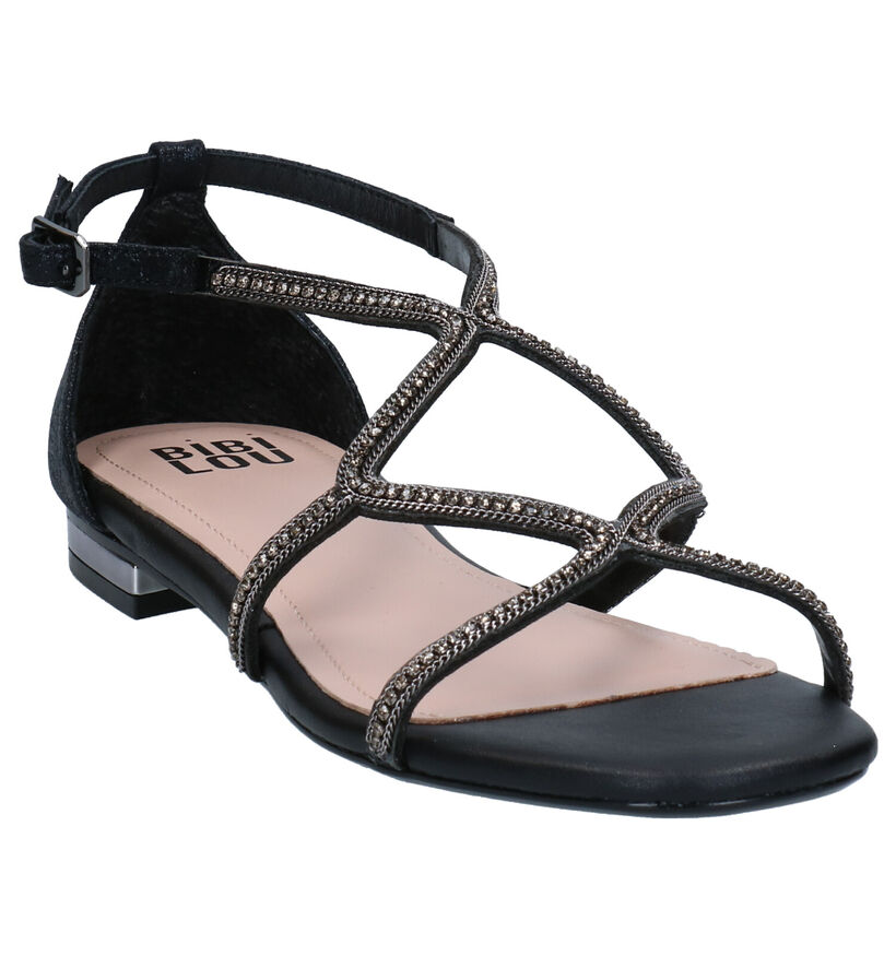 Bibi Lou Sandales plates en Noir en simili cuir (273126)