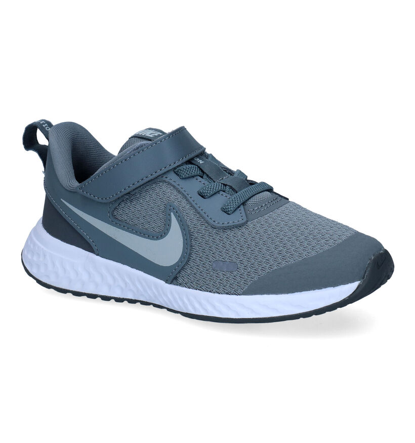 Nike Revolution Baskets en Gris en cuir (309124)