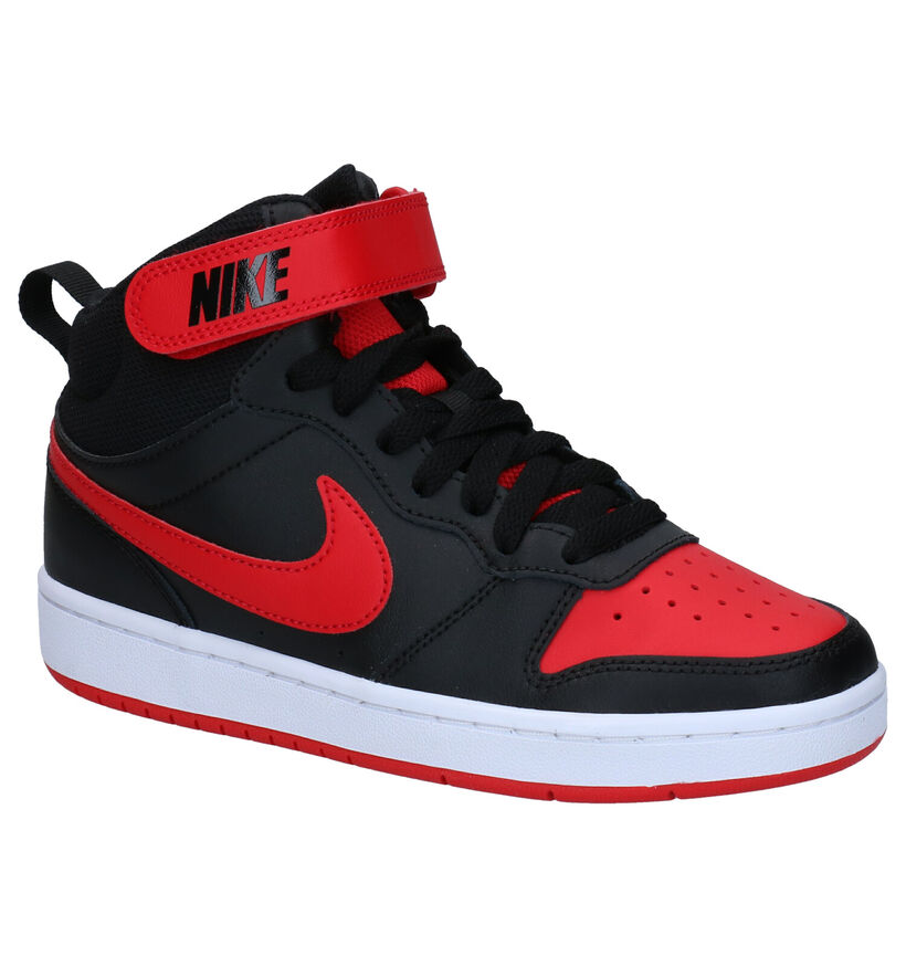 Nike Court Borough Zwarte Sneakers in kunstleer (293611)