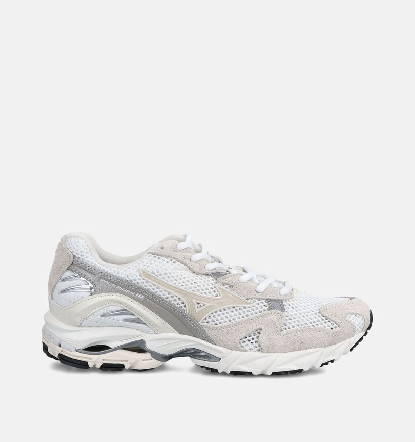 Mizuno Wave Rider 10 Suede Witte/Ecru Sneakers voor dames (376213) - geschikt voor steunzolen