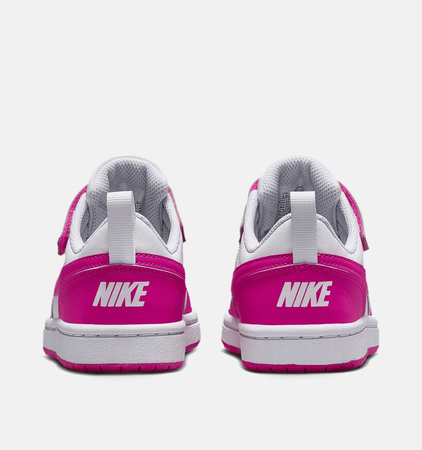 Nike Court Borough Low Sneakers Wit/Fuchsia voor meisjes (350501) - geschikt voor steunzolen