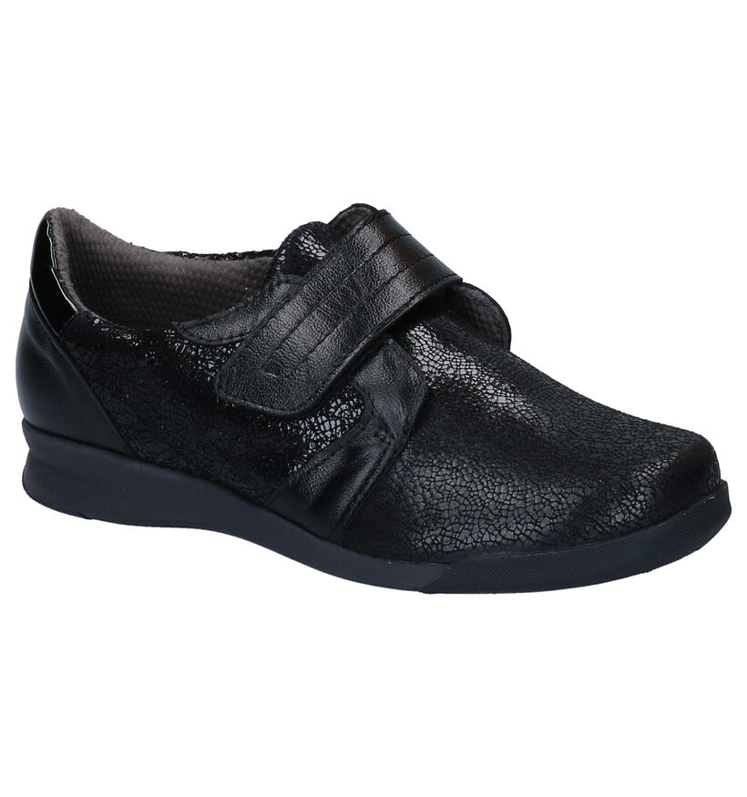 Solemade Juliana Zwarte Velcroschoenen in leer (296991)
