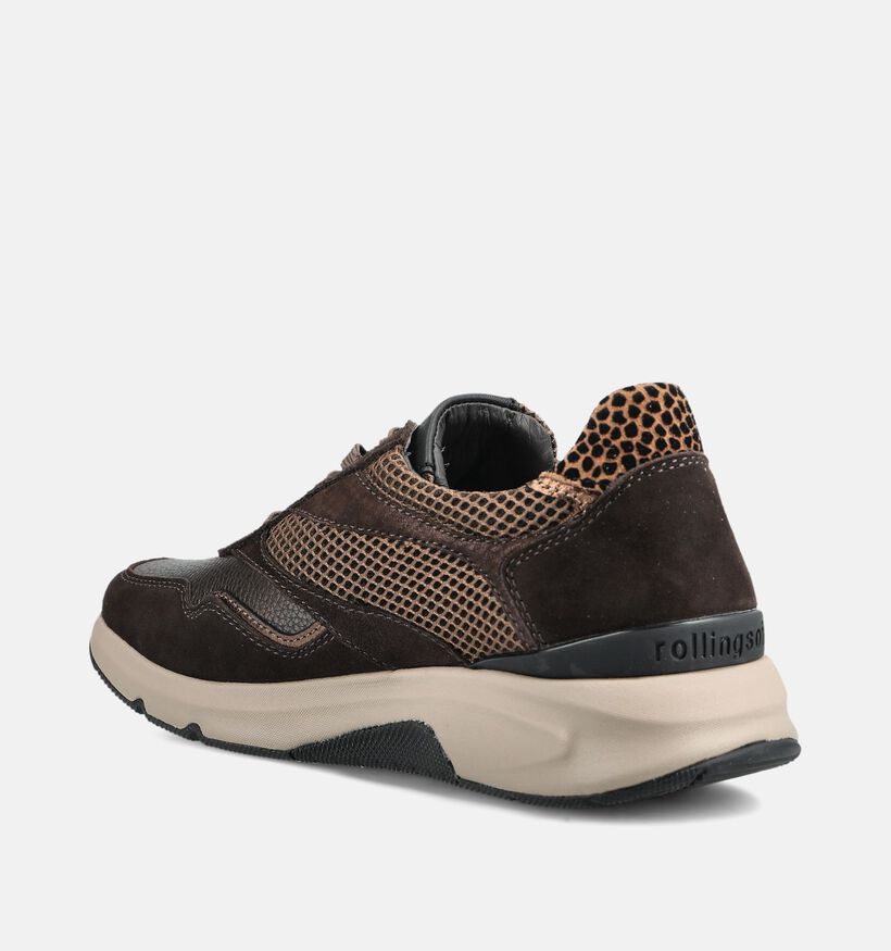 Gabor Rollingsoft Donkerbruine Sneakers voor dames (376931) - geschikt voor steunzolen