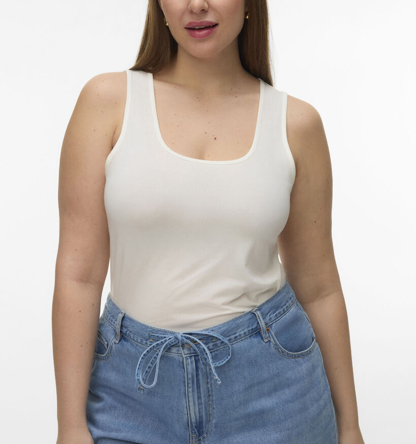 Vero Moda Curve Kylie Tank Top D&eacute;bardeur en Blanc pour femmes (369318)
