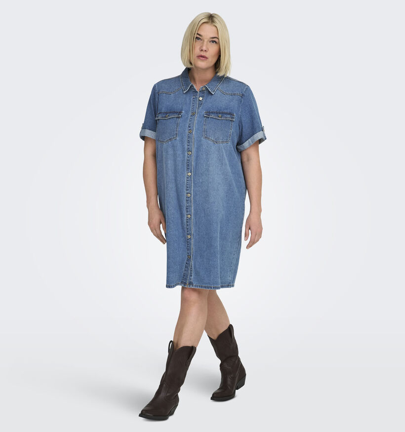 ONLY Carmakoma Lisa Denim Blauwe Hemdjurk voor dames (374871)