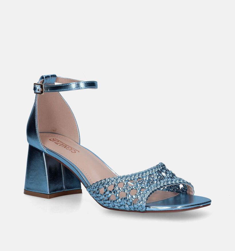 Signatur Windo Blauwe Sandalen Met Blokhak voor dames (342074)