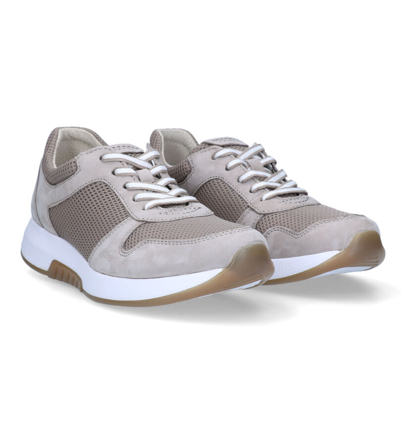 Gabor Rollingsoft Taupe Sneakers voor dames (334331) - geschikt voor steunzolen