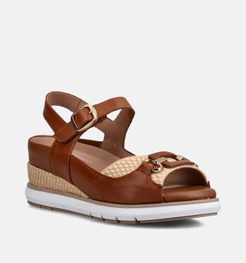 Piesanto Sandalen Wit/Cognac