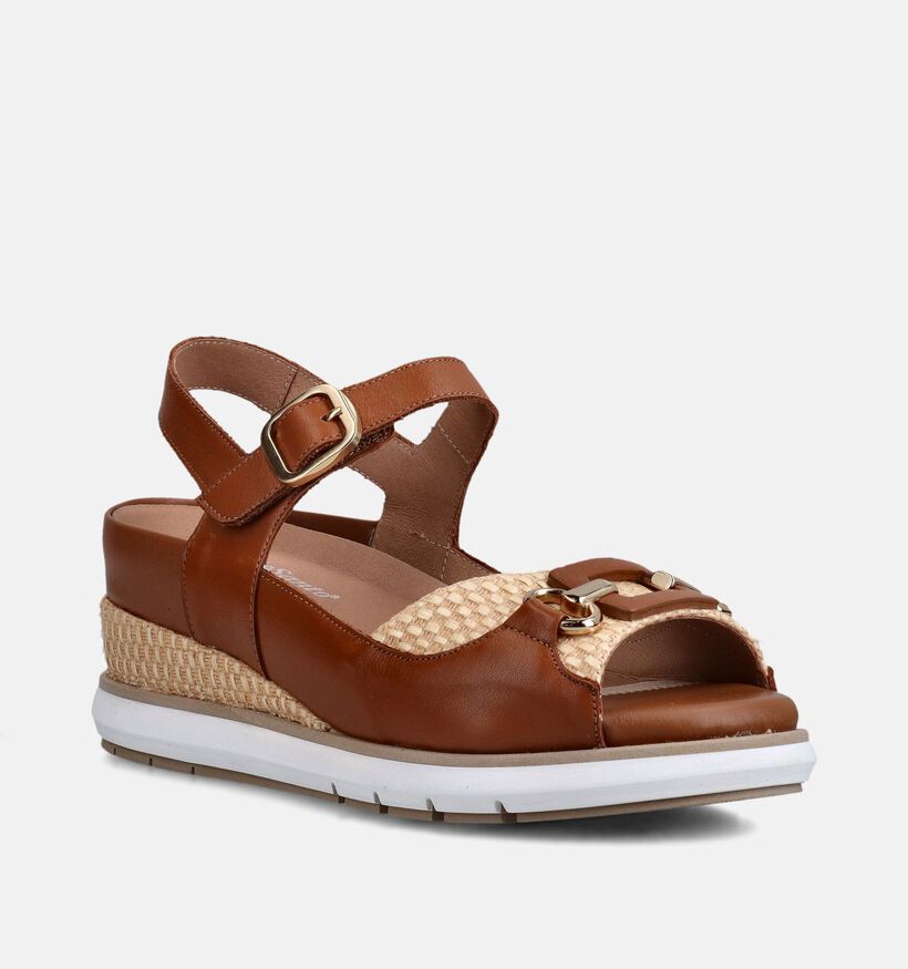 Piesanto Cognac Sleehak Sandalen voor Steunzolen voor dames (373790) - geschikt voor steunzolen