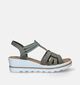 Rieker Sandales talon compensé en Vert Khaki pour femmes (354958)