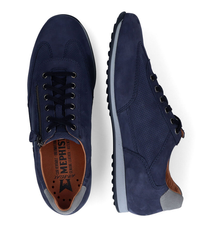 Mephisto Leon Nomad Blauwe Veterschoenen voor heren (355169) - geschikt voor steunzolen