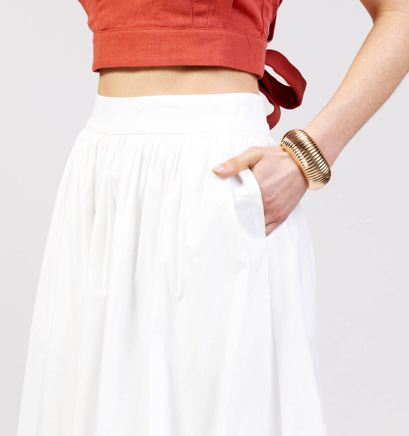 Minus Oline Jupe mi-longue en Blanc pour femmes (371814)