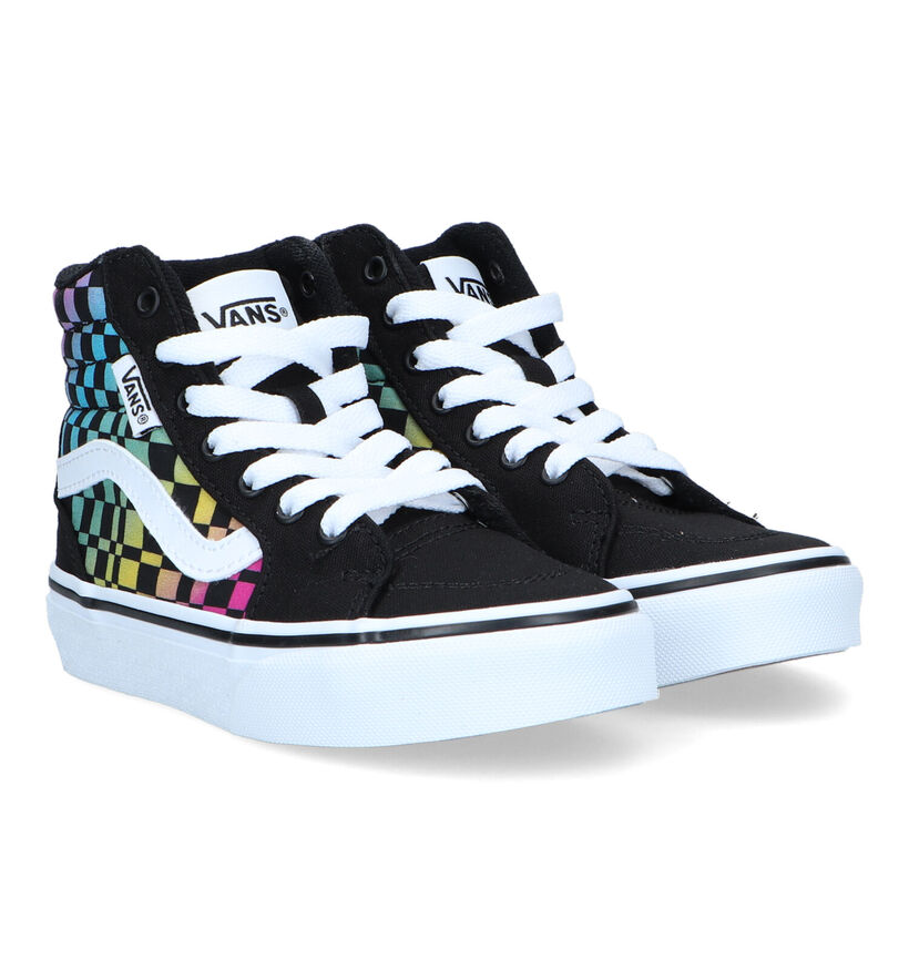 Vans Filmore Hi Baskets de skate en Noir pour filles (321075)