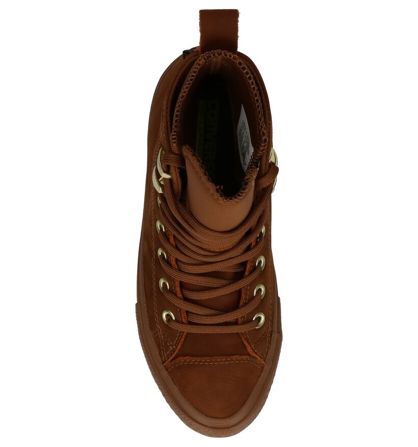 Converse Chuck Taylor All Star Baskets hautes en Cognac en cuir (205594)