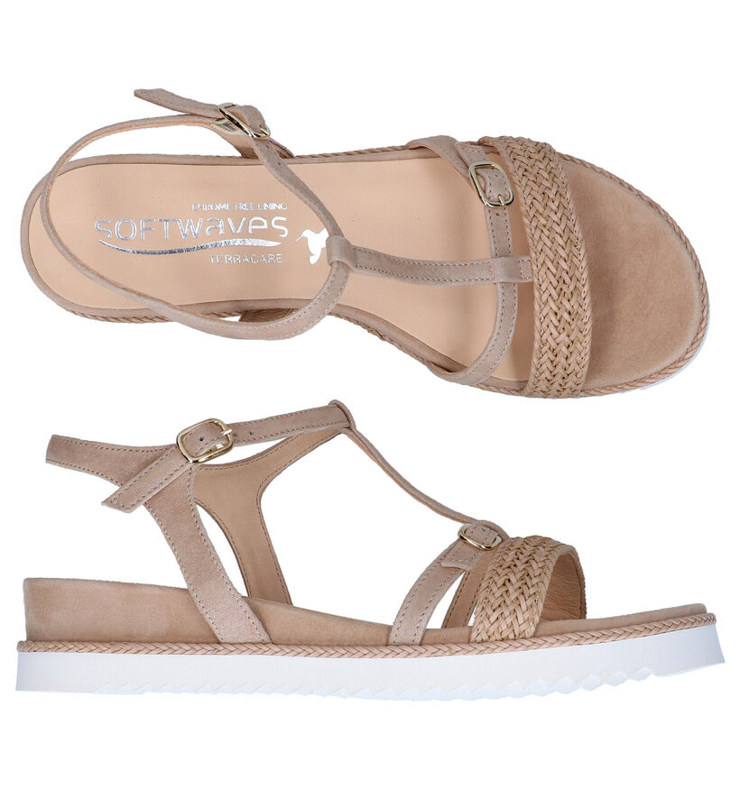 Softwaves Beige Sandalen in leer (289946)