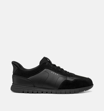 Geox Fast-In System Low Sneakers Zwart/Bruin