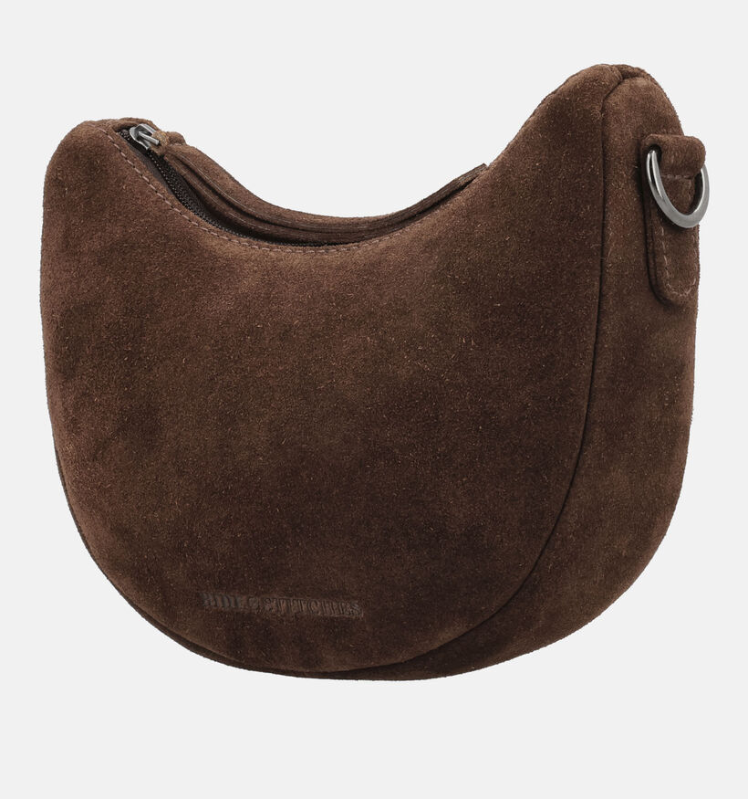 Hide & Stitches Donkerbruine Schoudertas voor dames (374218)