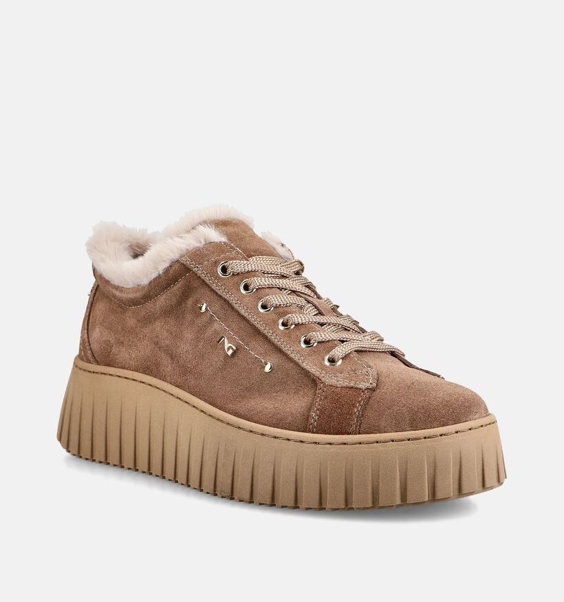 NeroGiardini Donkerbeige Sneakers voor dames (377873) - geschikt voor steunzolen