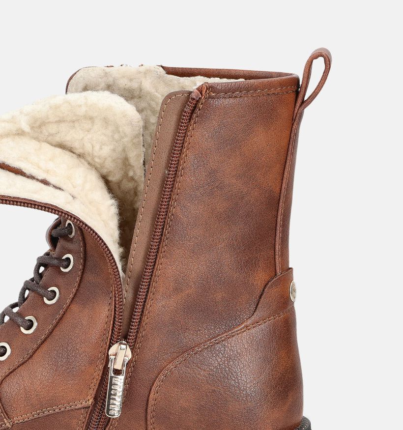 Mustang Bruine Veterboots met Teddy Voering voor dames (378906)