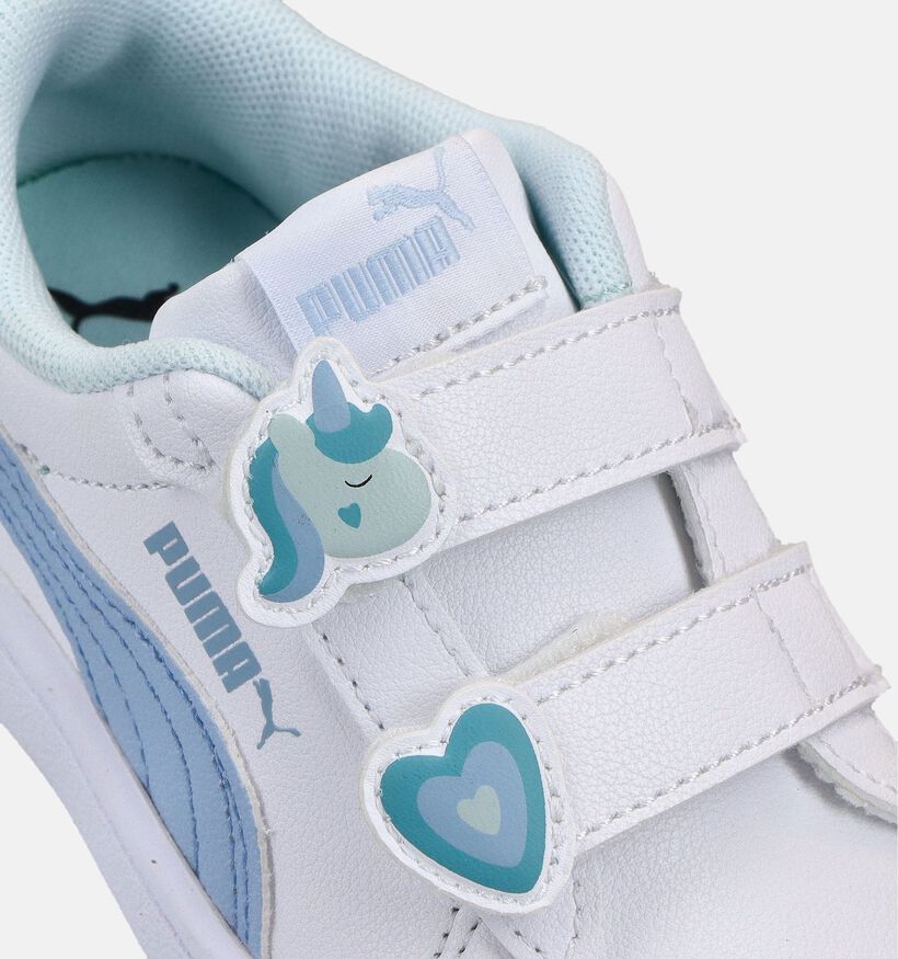 Puma Smash 3.0 Badges Baskets basses en Blanc pour filles (366628) - pour semelles orthop&eacute;diques