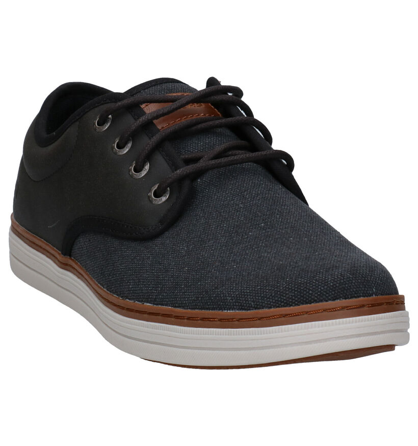 Skechers Heston Santano Chaussures à lacets en Noir en simili cuir (292224)