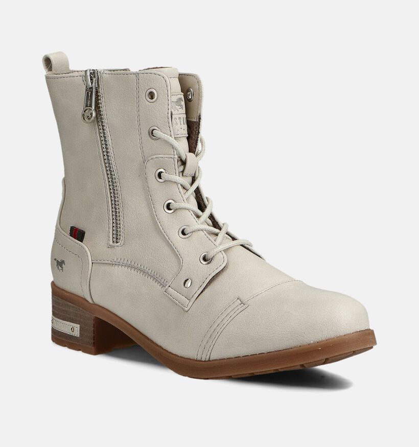 Mustang Boots à lacets en Écru pour femmes (363701)