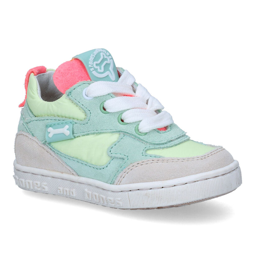 STONES and BONES Mete Groene Hoge Sneakers in leer (307191)