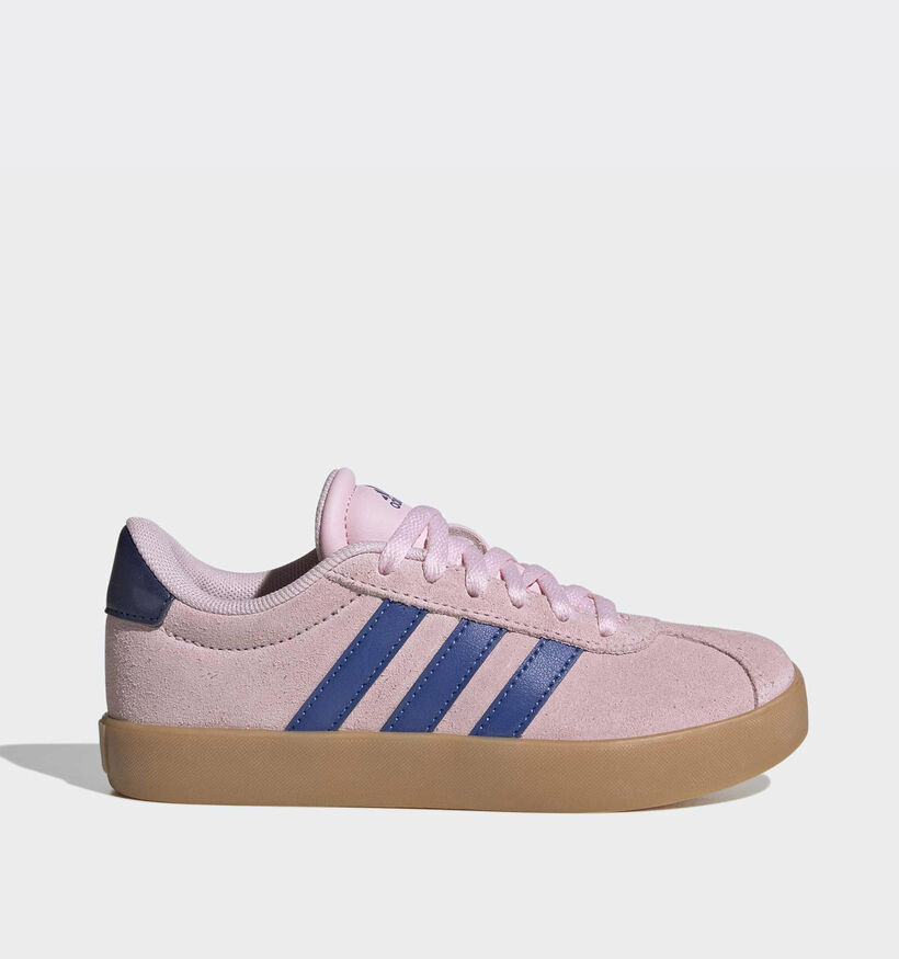 adidas VL Court 3.0 Roze/Blauwe Sneakers voor meisjes (372711) - geschikt voor steunzolen