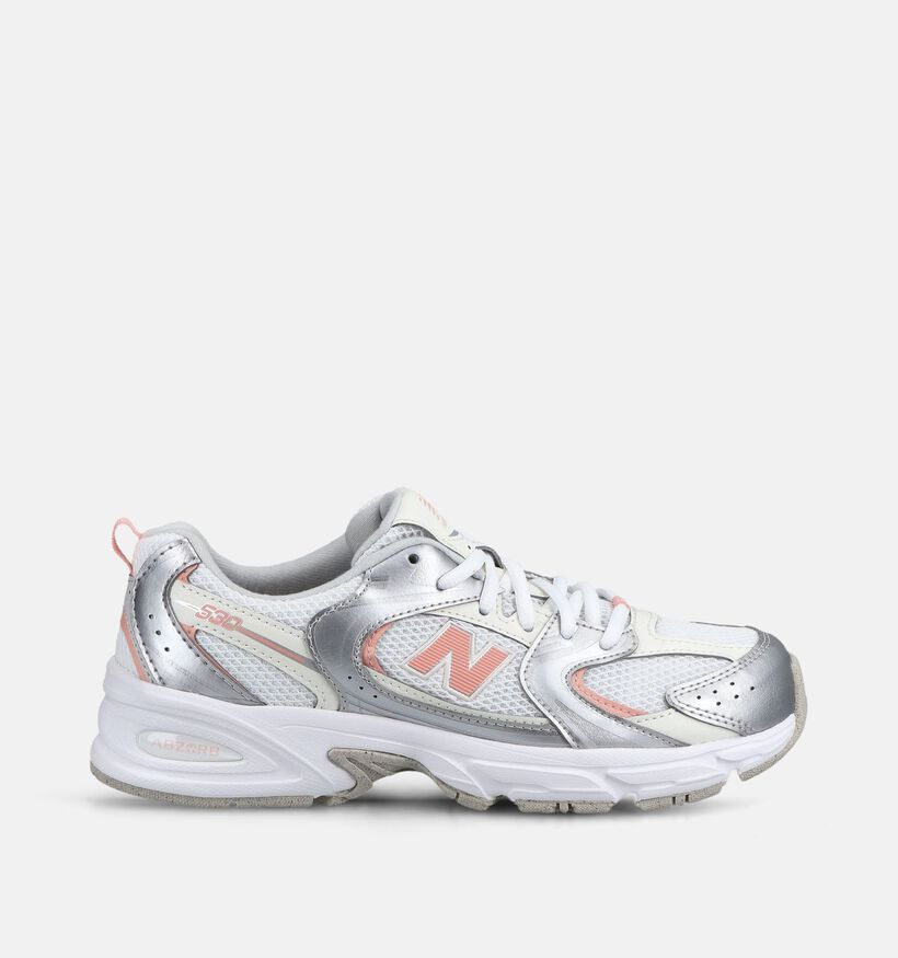 New Balance 530 Zilveren/Zalmroze Sneakers voor meisjes (375229) - geschikt voor steunzolen