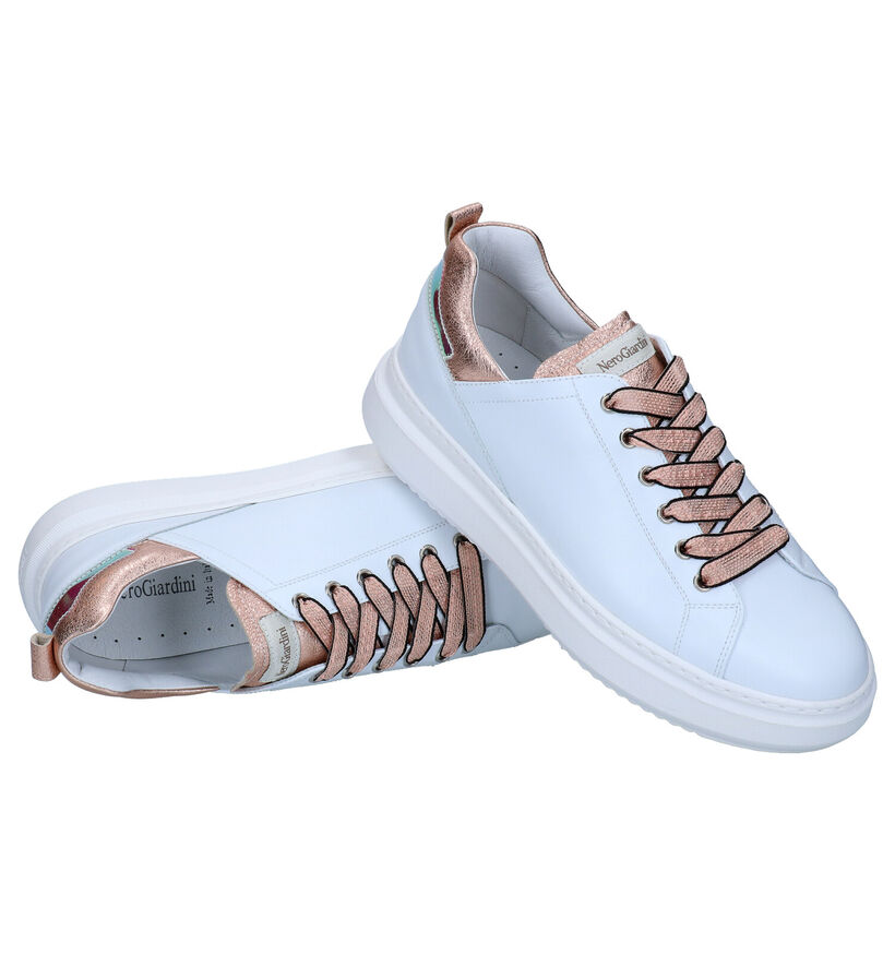 NeroGiardini Witte Veterschoenen voor dames (290052) - geschikt voor steunzolen