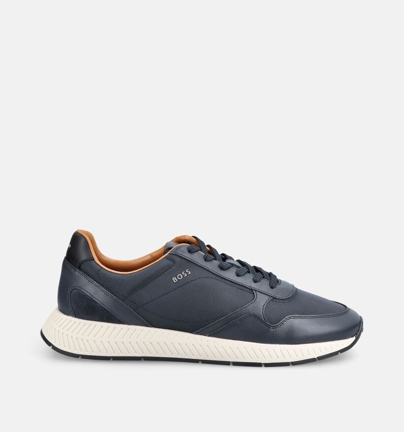 BOSS Titanium Runn Chaussures plates en Bleu fonc&eacute; pour hommes (375712) - pour semelles orthop&eacute;diques