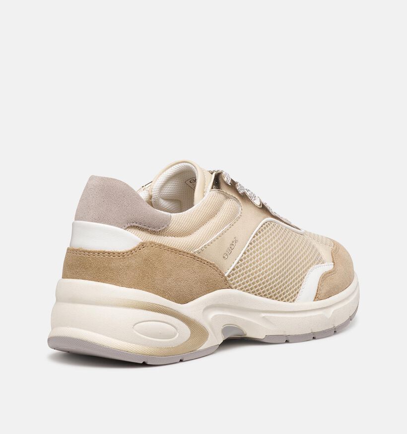 Geox Zarvia Beige Sneakers voor dames (368196) - geschikt voor steunzolen