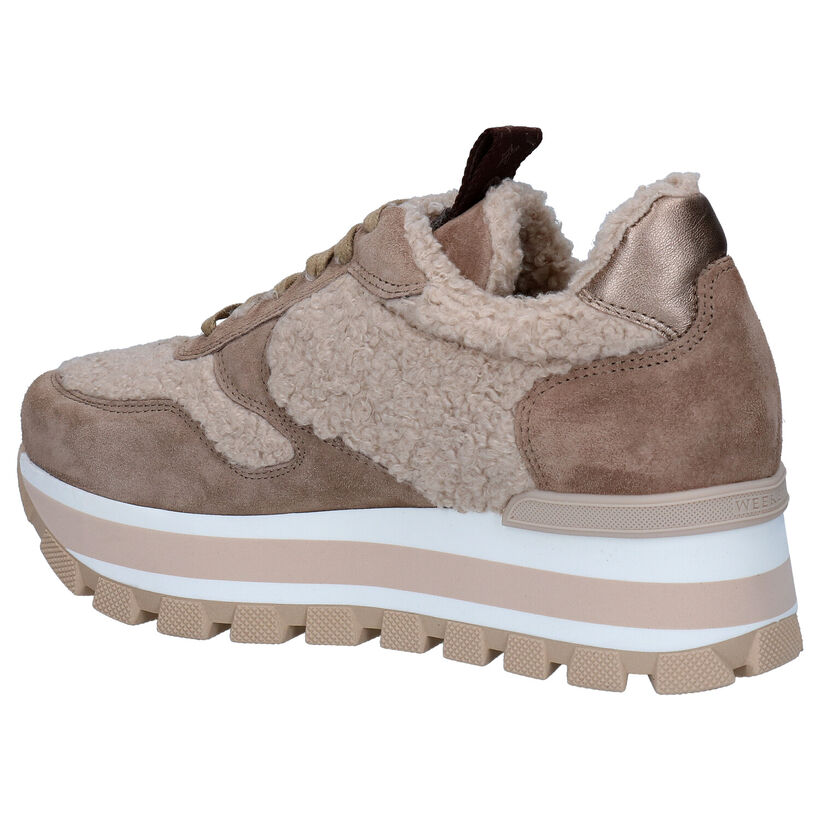 Weekend Taupe Veterschoenen voor dames (298725) - geschikt voor steunzolen