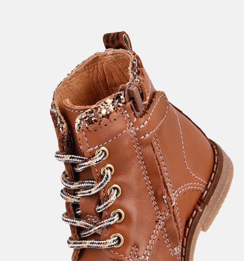 FR by Romagnoli Cognac Boots met Veter en Rits voor jongens (378994) - geschikt voor steunzolen