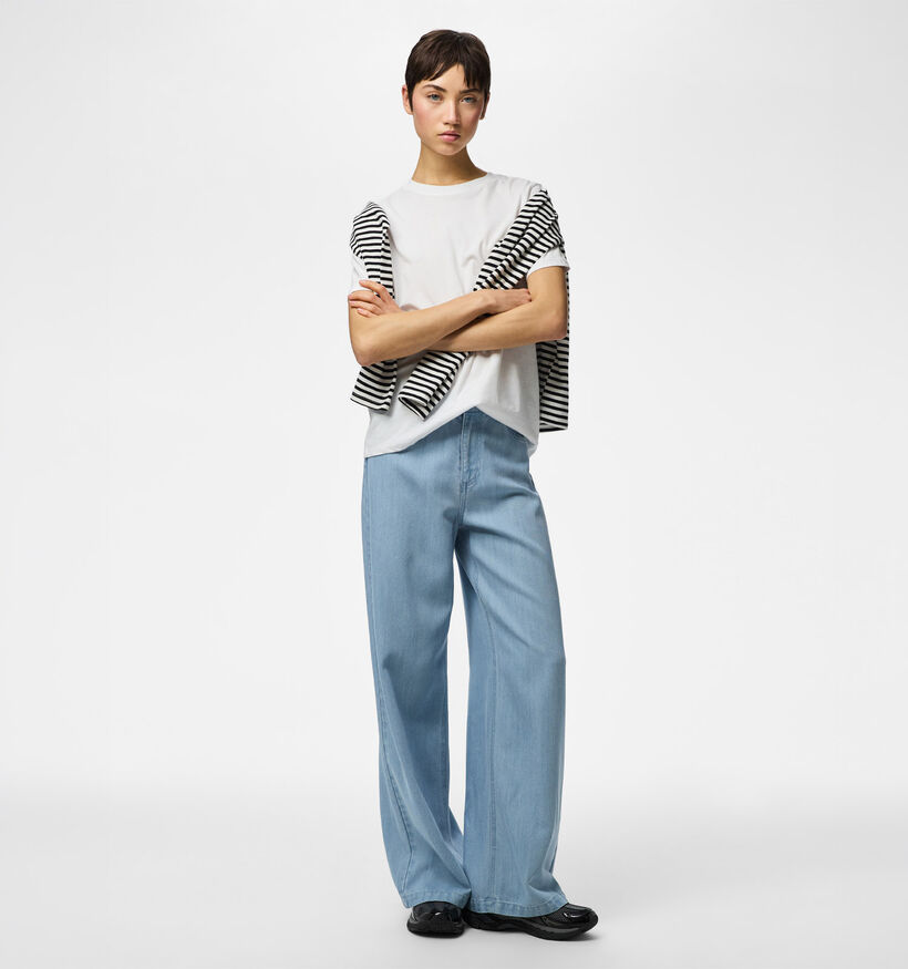 Pieces Smidi Wide Jeans L32 en Bleu pour femmes (369204)